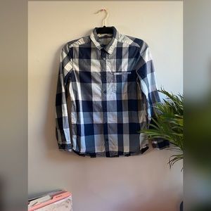 H & M Boys checkered blue & white shirt